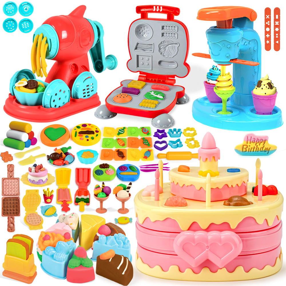 SOCBTNSO 4 in 1 dough set ice cream maker inspires imaginative dessert play.