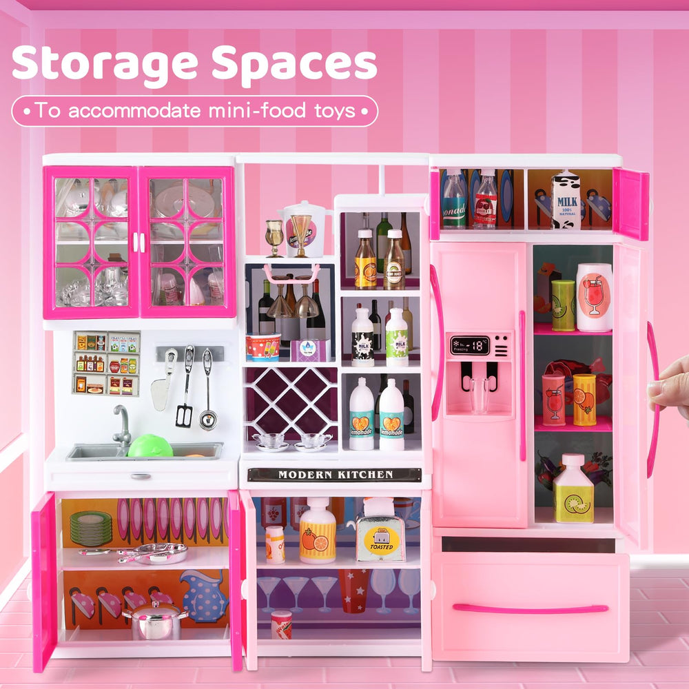SOCBTNSO doll-friendly kitchen furniture pairs with dolls and houses for pretend households