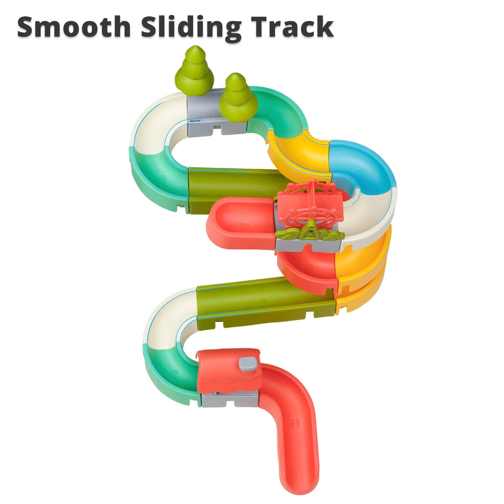 SOCBTNSO yellow ducks and stainless steel pieces glide on tracks