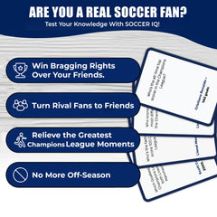 SOCCER IQ gift-ready Champions League card set on table, ideal for birthdays.