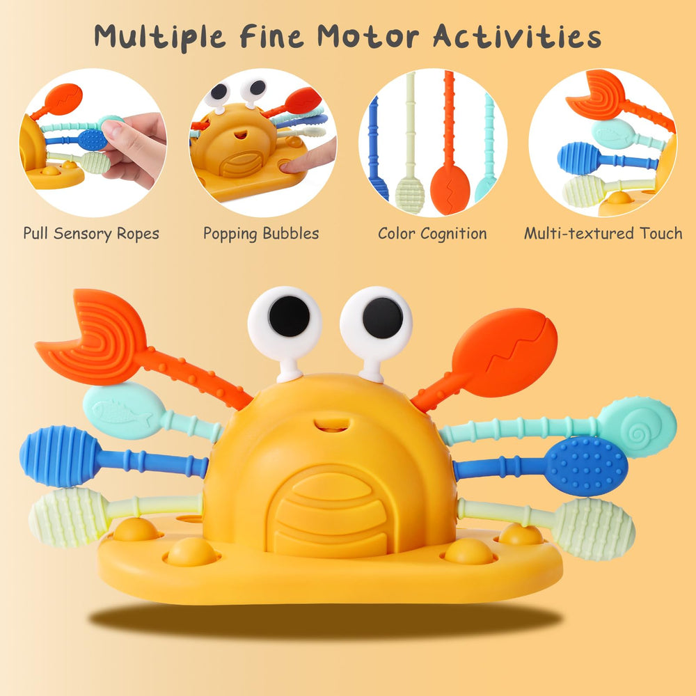 Socub four textured strings toy enhances tactile exploration