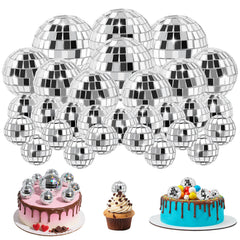 Soelomu disco ball 0.8 inch brightens cupcakes with retro disco sparkle.
