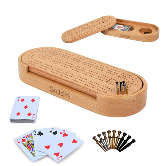 Solid H Premium Oak Cribbage Board with elegant grain for refined game nights.