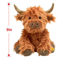 SOLPOBEI cow plush featuring sound button for interactive fun.