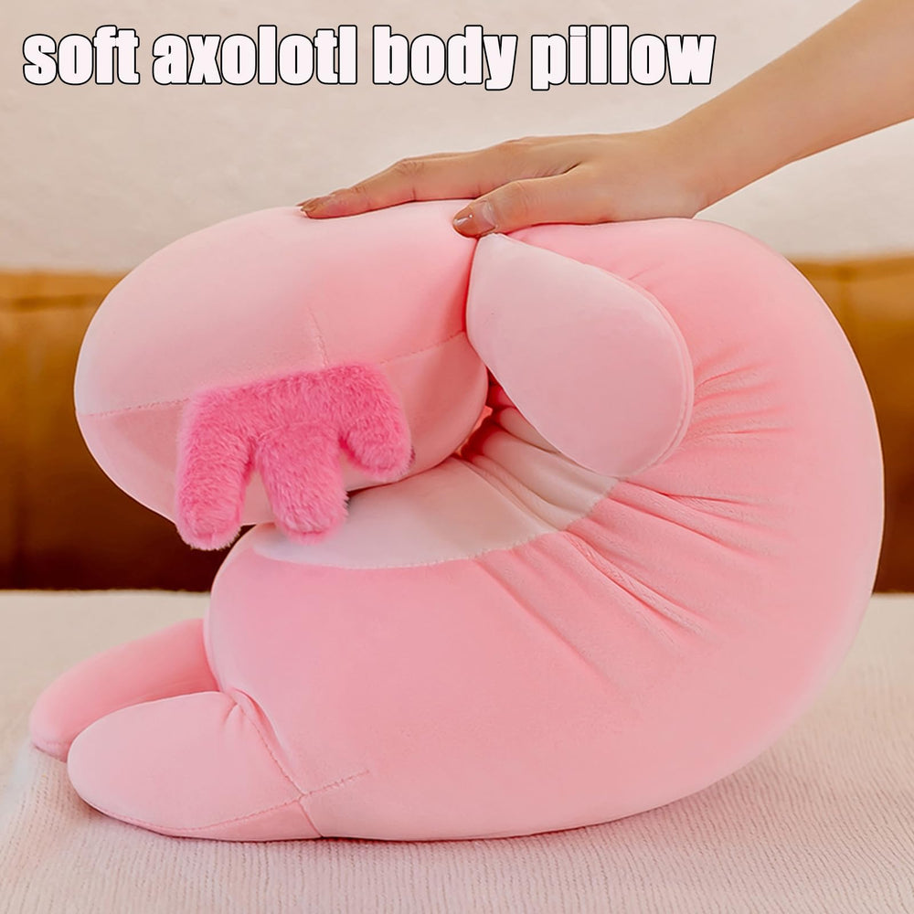 Somao axolotl plush multipurpose, supports reading and relaxing sessions.