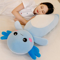 Somao axolotl soft plush with 65 cm length for hugging and naps.