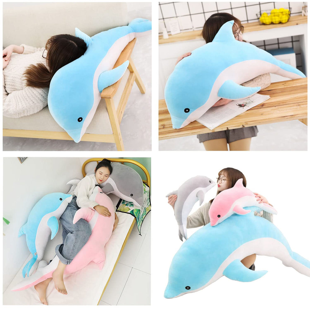 Somao blue dolphin plush detail highlights premium materials and finish.