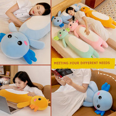 Somao kawaii axolotl body pillow perfect for relaxing on the couch.