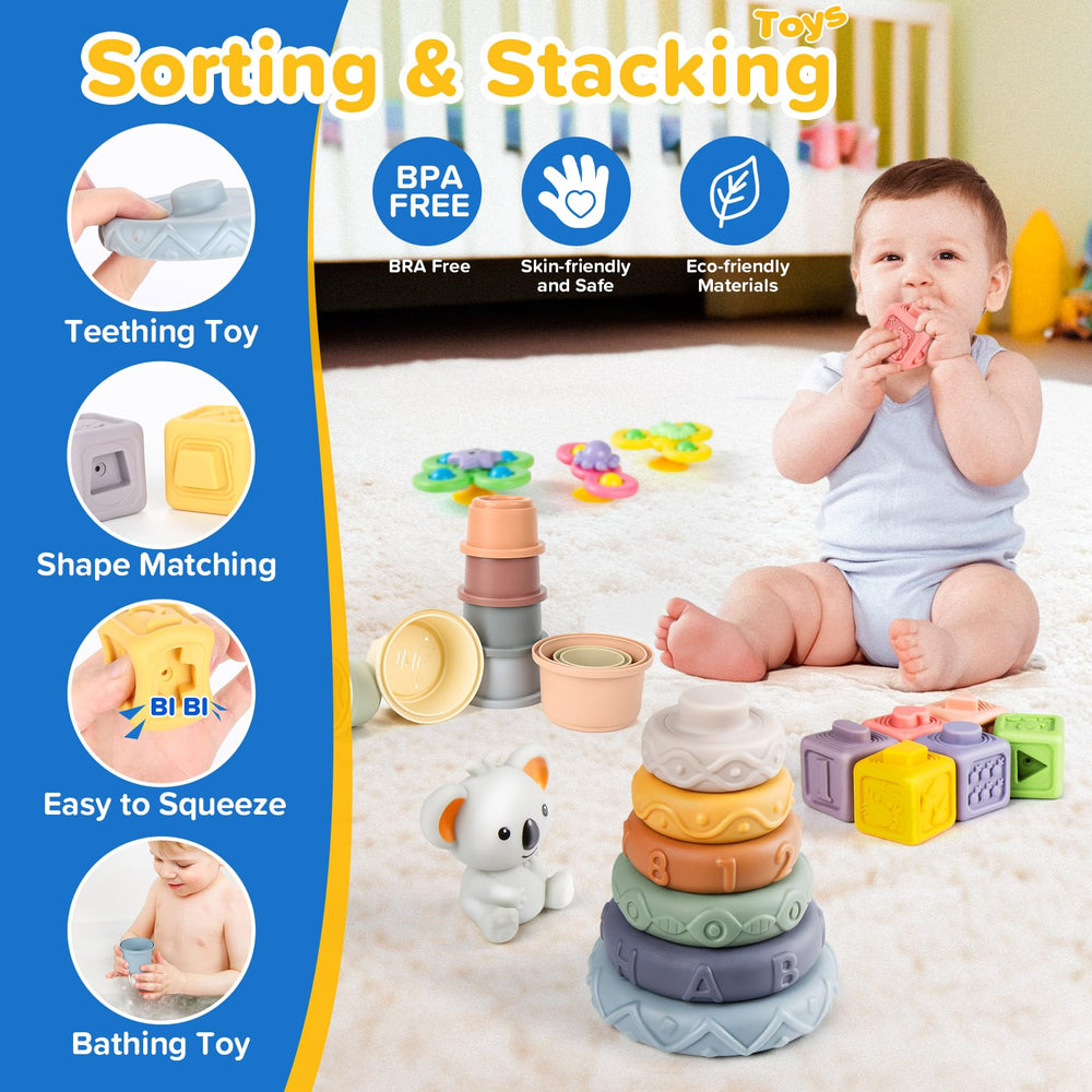 Somastung sensory bin toy helps babies explore texture and color