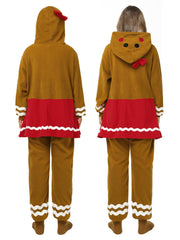 SOMSOC gingerbread onesie applique details highlighting playful costume elements.