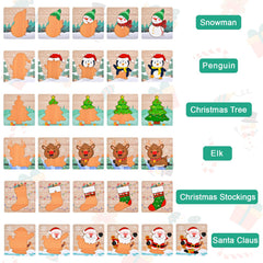 Sondatery Christmas tree wooden puzzle with bright shapes aiding shape recognition