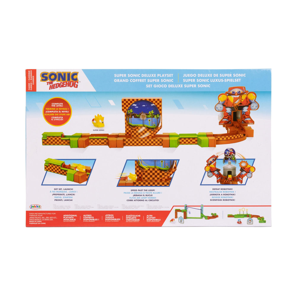 Sonic Go Go Racers Deluxe Playset is compatible with Adventure sets for expanded tracks.
