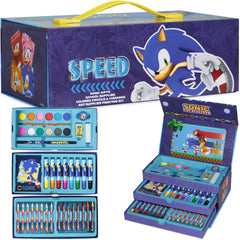 Sonic The Hedgehog art set cover, a portable creativity station for home or school.