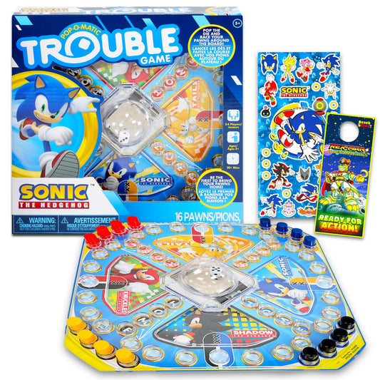 Sonic the Hedgehog pop up board game with dice for engaging family fun.