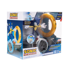 Detachable Sonic figure on the skateboard in dynamic pose.