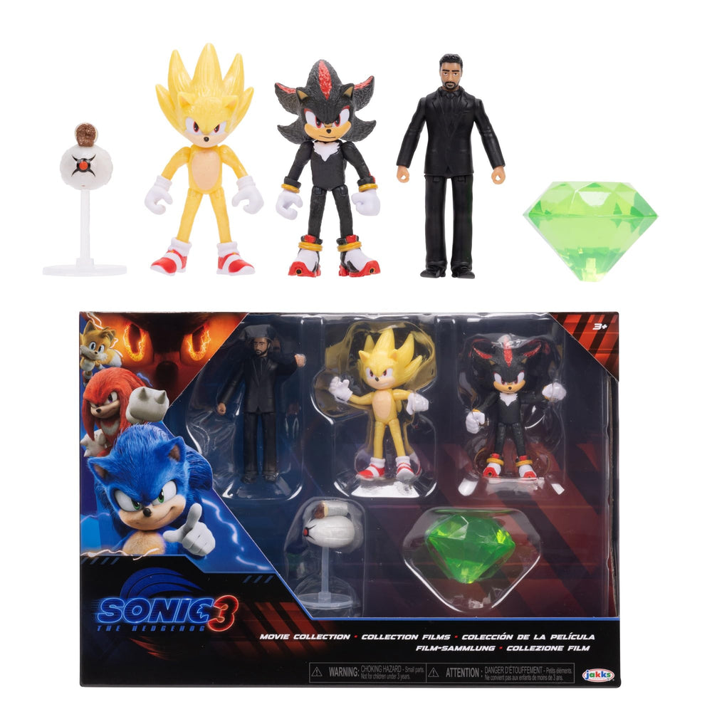 Sonic The Hedgehog 3 movie figure from Wave 2 posed for dynamic action play