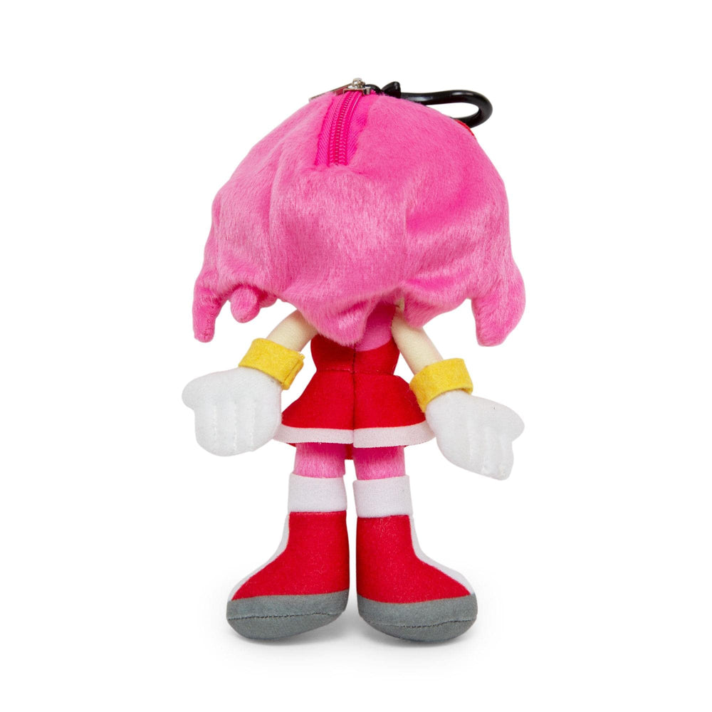 Amy Rose embroidery detail on Sonic plush, authentic character appeal.
