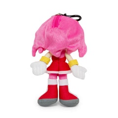 Amy Rose embroidery detail on Sonic plush, authentic character appeal.
