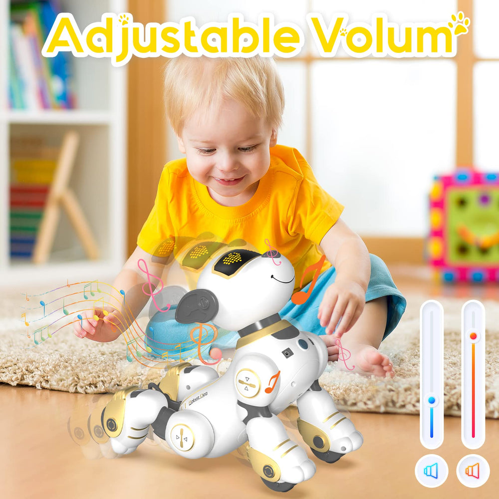 SONOMO robot dog in singing mode entertains with kid-friendly tunes