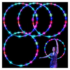 SONSA 4Pack LED Hoop assembly shows a sturdy 90 cm fitness hoop for versatile workouts