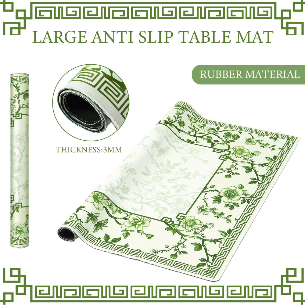 Sonwyoung mahjong mat on table showing 31.5 x 31.5 inch size.