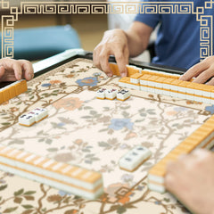 Sonwyoung mahjong mat texture close-up reveals durable polyester surface.