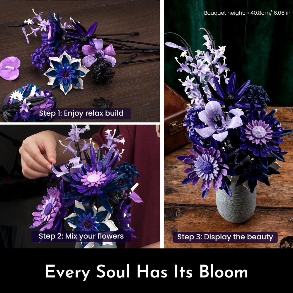 SOOLIO mandala and dahlia flowers form a dramatic Gothic centerpiece.