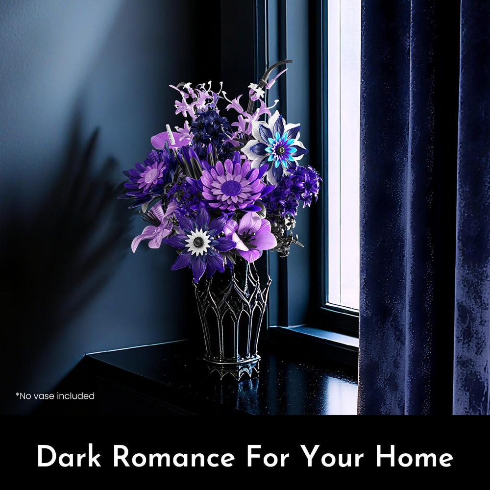 SOOLIO removable petals and posable leaves enable a customizable violet arrangement.