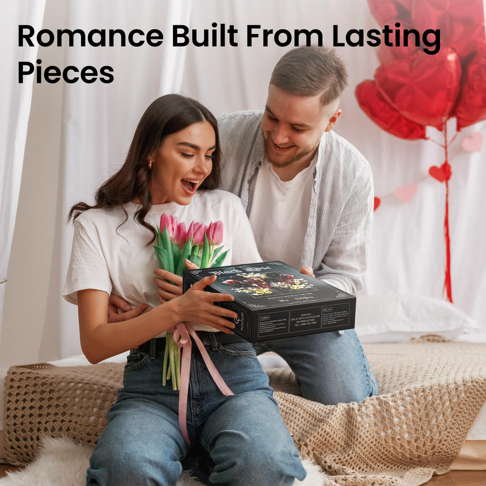 SOOLIO Rose Bouquet Building Set assembly highlights adjustable stems for custom bouquet height.