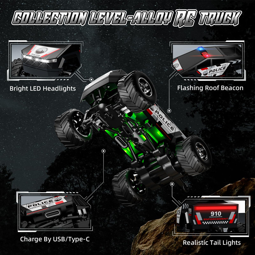 Realistic headlights and siren lights on the SOONYANG mini truck enhance play realism.