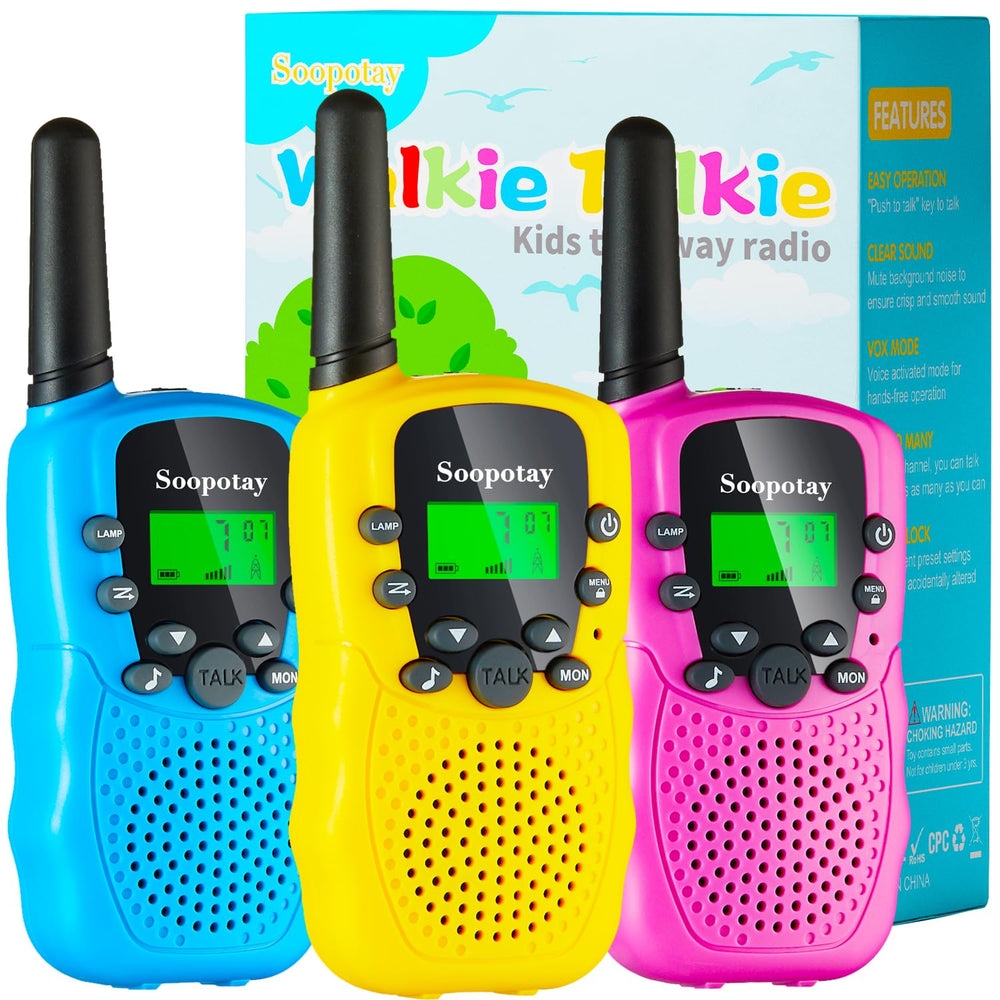 Soopotay Walkie Talkies set of 3 for kids during outdoor play with clear range