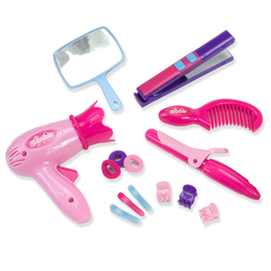 Sophia's 18-inch doll hair care storage case keeps accessories organized during pretend play.