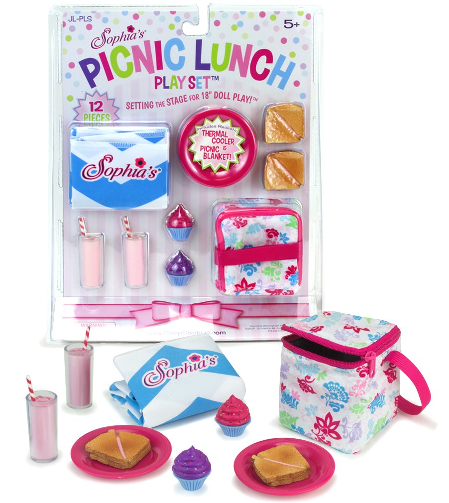 Sophia's Picnic drinks add two cups for realistic beverage play with dolls