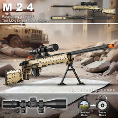 Sosuy M24 shootable model gun captures action in compact display.