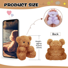 Sotiff tiny brown plush bear, 4 inches, great for backpacks.