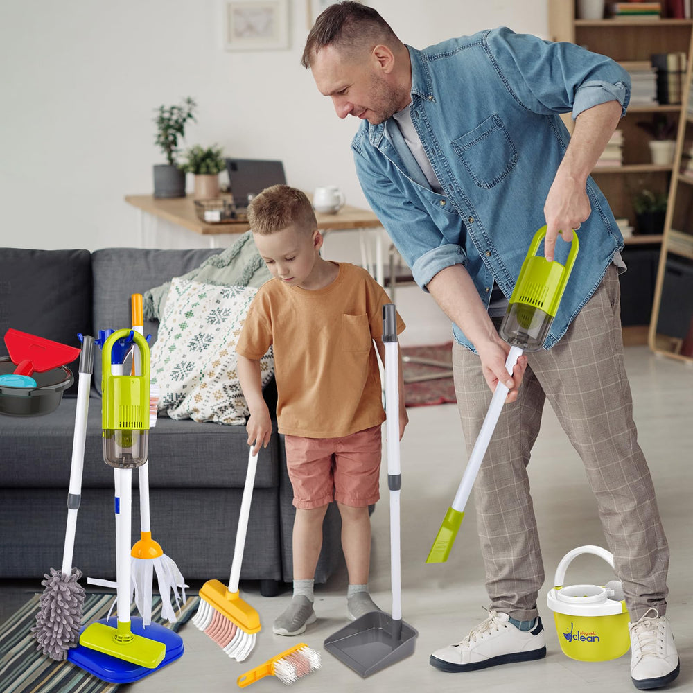 Sotodik child playing with the set builds motor skills through cleanup play