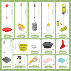Sotodik kids cleaning set mop attachment for realistic cleanup play.