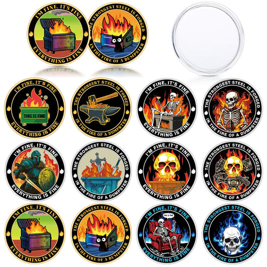 Soulchen Dumpster Fire Coin Design A on desk adds playful motivation for teams