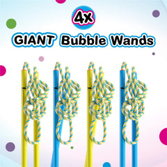 South Beach Bubbles four-wands in action for expansive backyard bubbles.