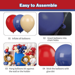 Sowide navy, red and apricot latex balloons for bold color