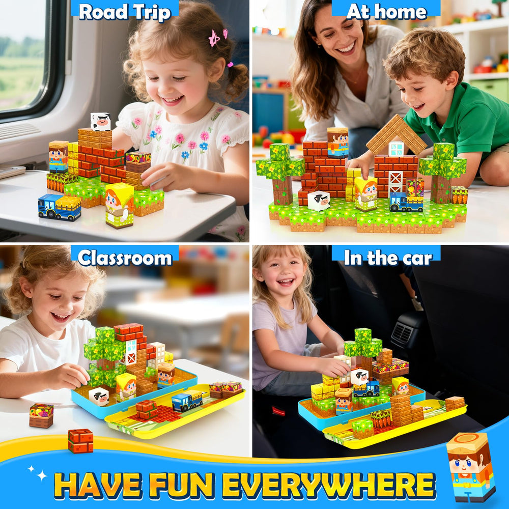 Soyee animal magnets demonstrating versatile surface play during learning.