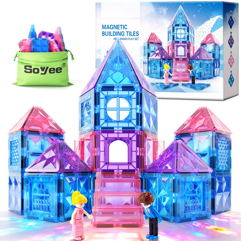 Soyee Diamond magnetic blocks form a princess castle for imaginative play.