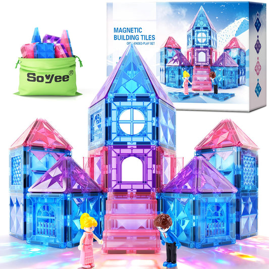 Soyee Diamond magnetic blocks form a princess castle for imaginative play.