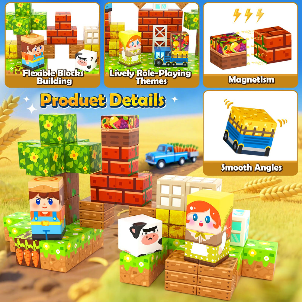 Soyee farm theme pieces inspiring imaginative farm play and architectural exploration.