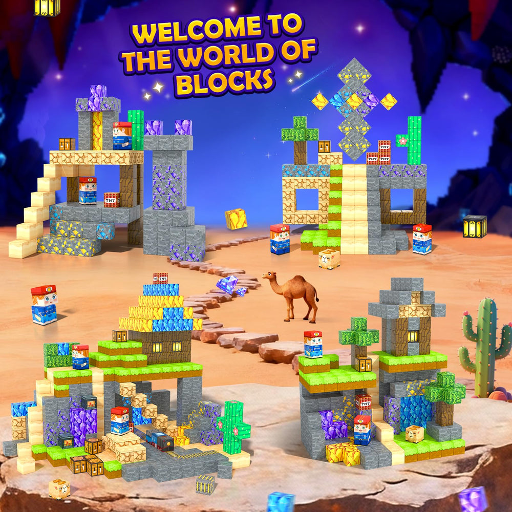 Soyee golden blue ores add vibrant detail for engaging ore-collection play.