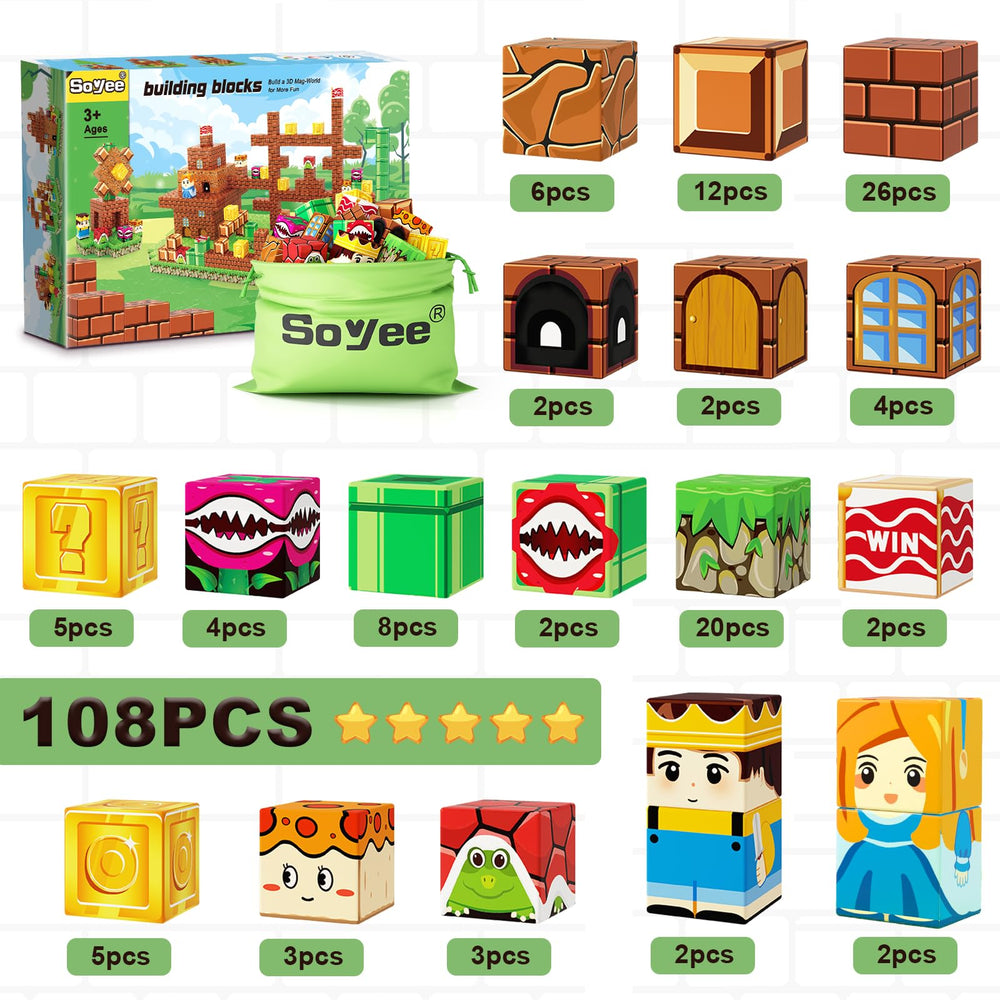 Soyee colorful magnetic blocks close-up highlights vibrant pieces for creative play