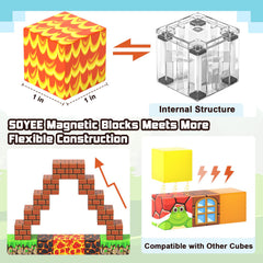 Soyee Magnetic Blocks lava river scene inspires exploration and problem-solving.