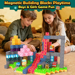 Soyee Magnetic Blocks sakura trees and cabins promote imaginative forest life scenes.