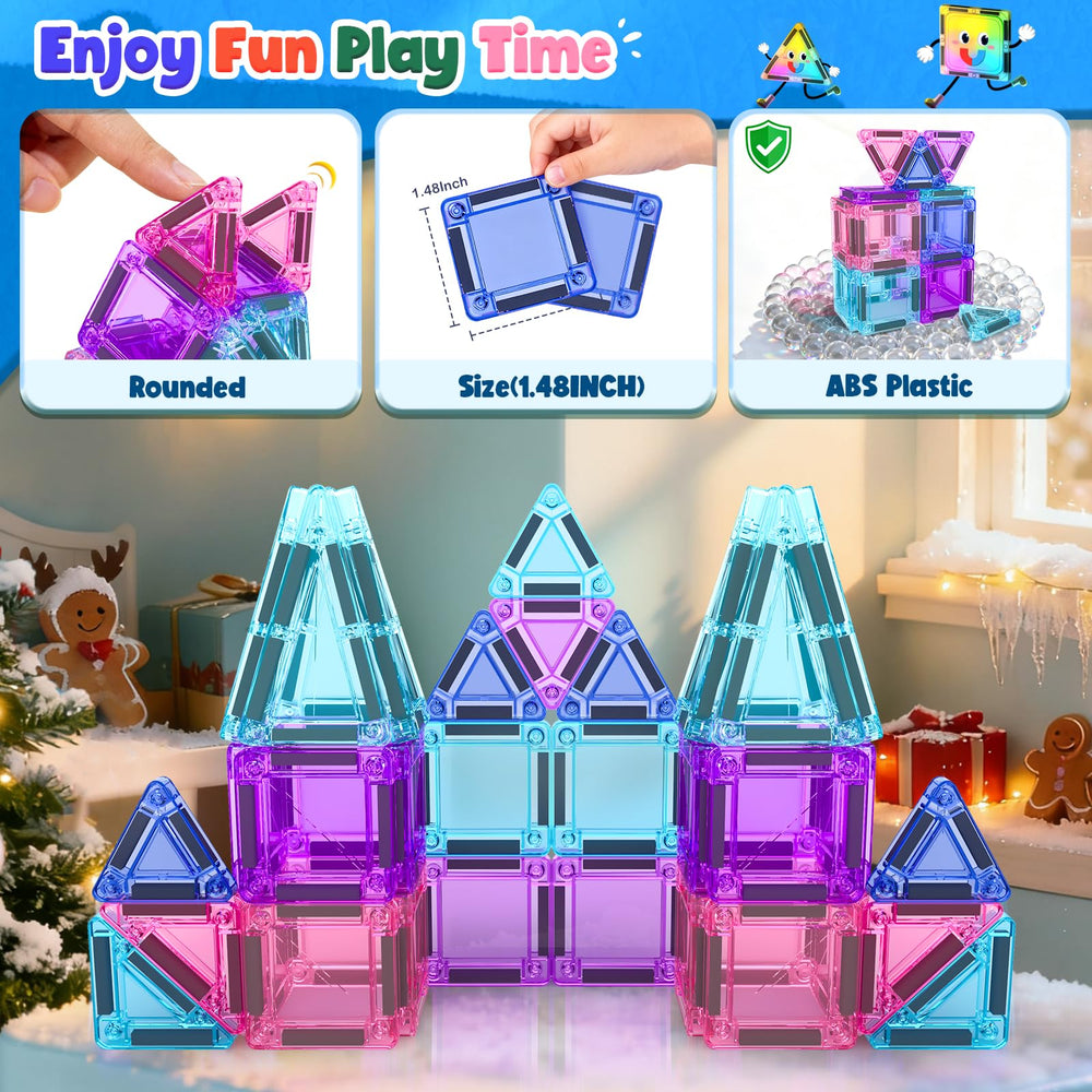 Soyee magnetic tiles support 2D and 3D building play