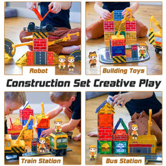 Soyee magnetic tiles engineering vehicles inspire early STEM exploration